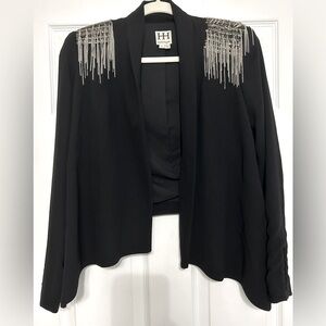 Haute Hippie black sequin open front blazer, size 4
